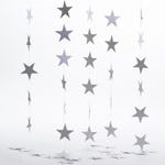Guirlandes étoiles en papier blanc -3 x 2 m et 5 x 1m
