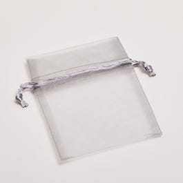 Sachet organza argent L 9 x H 12 cm - par 10 Sachet organza argent L 9 x H 12 cm - par 10