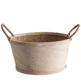 Panier rond bois naturel avec anses diam.23cm Panier rond bois naturel avec anses diam.23cm