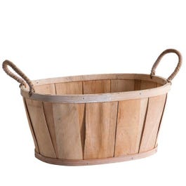 Panier ovale bois naturel avec anses L25xP19xH12cm Panier ovale bois naturel avec anses L25xP19xH12cm