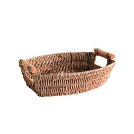 Panier naturel ovale à anses bois L33xP26xH9cm Panier naturel ovale à anses bois L33xP26xH9cm