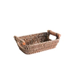 Panier à anses bois rectangle L26xP17xH7cm Panier à anses bois rectangle L26xP17xH7cm
