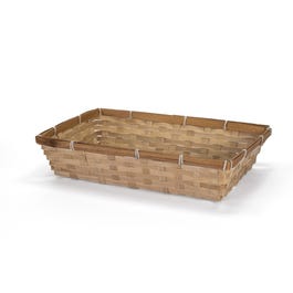 Panier bambou rectangulaire bord marron - L38xP24xH8cm Panier bambou rectangulaire bord marron - L38xP24xH8cm