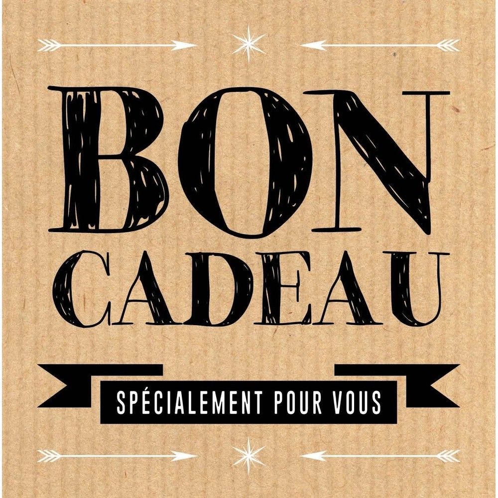 Bon cadeau kraft brun et noir avec enveloppe et étiquette 13,5x17cm - par 6  - RETIF