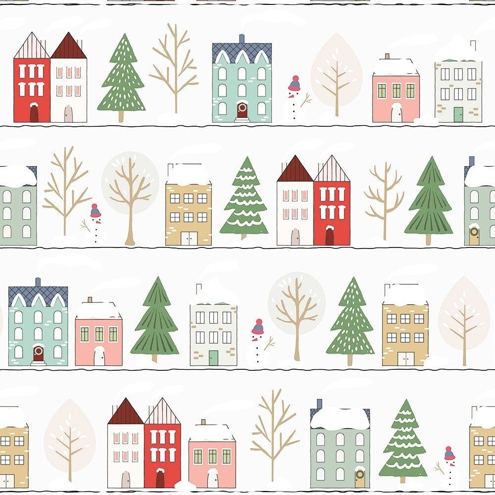 Papier cadeau village Noel 50cm x 50m RETIF