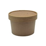Pot à soupe avec couvercle 240ml Ø9x6.1cm kraft brun - par 25