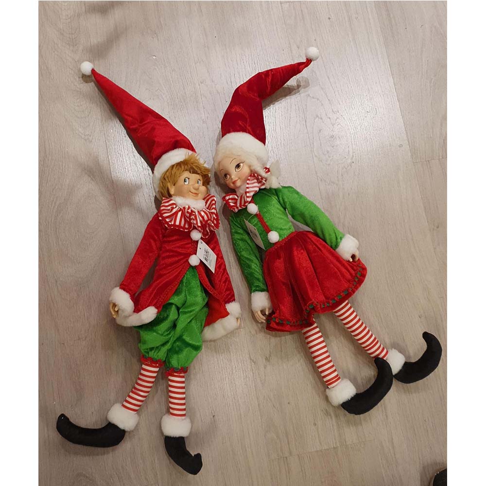 Poupee elfe rouge vert 2 assortiment 55x15x8cm 2 modeles possibles RETIF